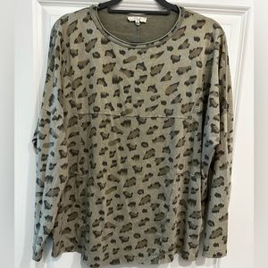 Green Leopard top